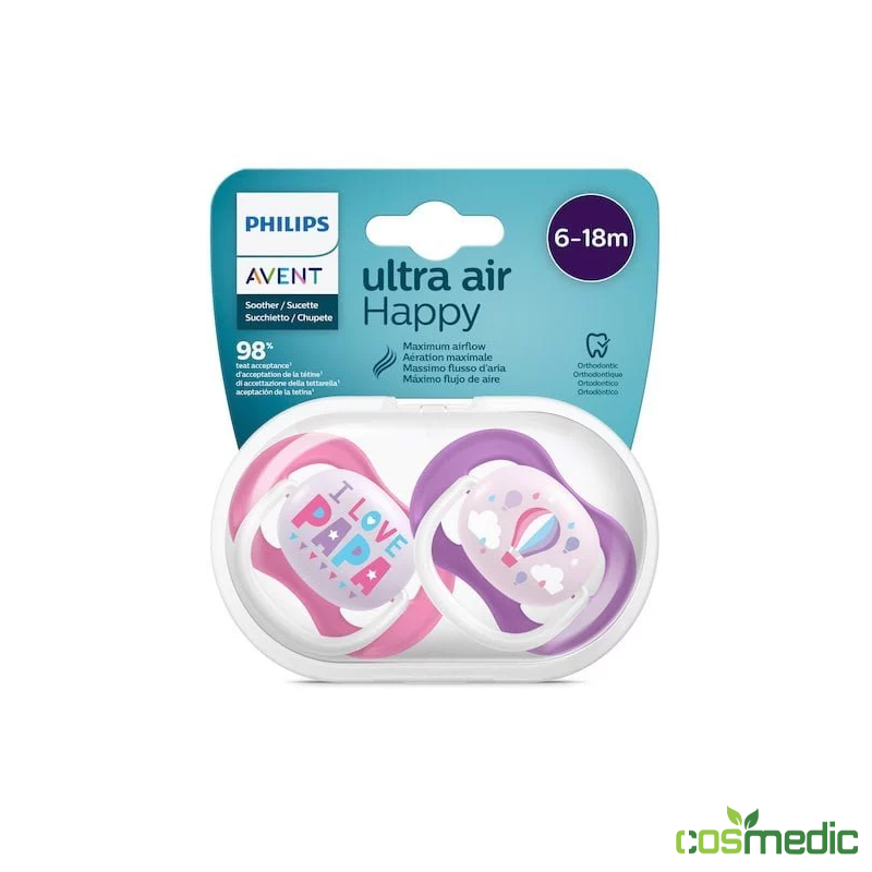 AVENT SUCETTE B/2 ULTRA AIR HAPPY 6-18M