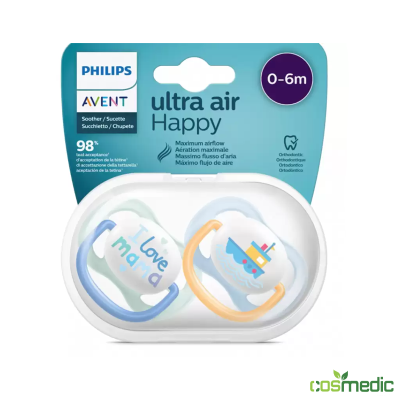 AVENT SUCETTE B/2 ULTRA AIR HAPPY 6-18M
